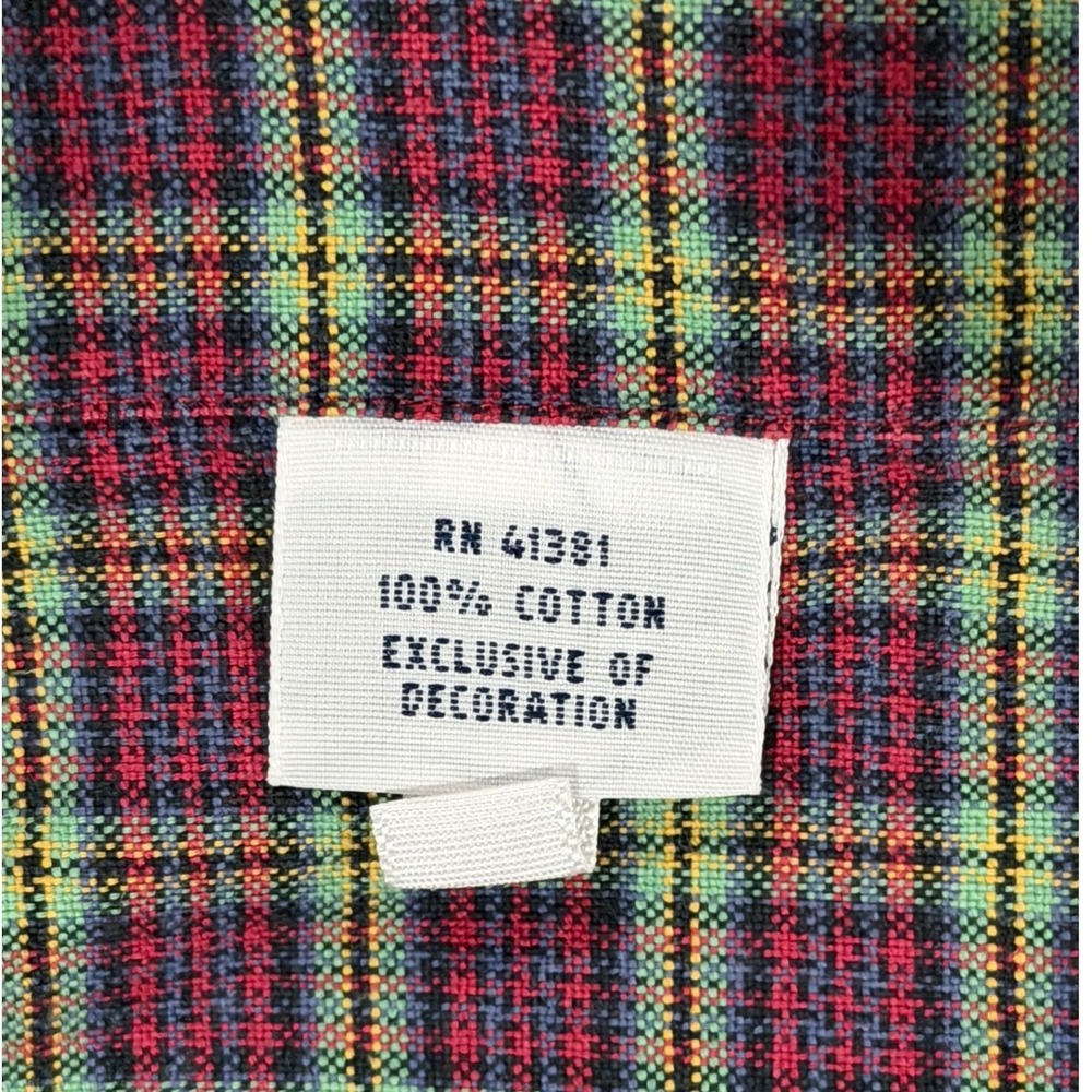Polo Ralph Lauren Mens Large Plaid Button Down LS Shirt Red Green Blue Cotton L - Picture 5 of 6
